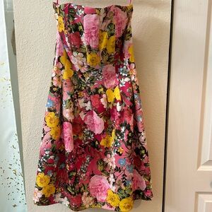 New York & Company Strapless Floral Dress
